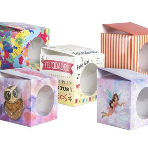 Combo Cubo Con Ventana 12x12x12 (Búho - Princesa - Manchitas - Bastón)